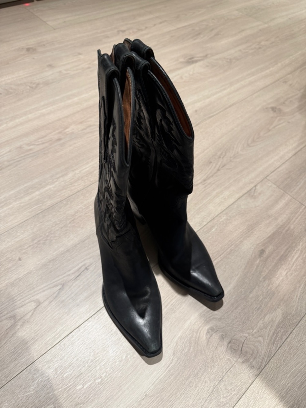 Jeffery Campbell Dagget Western Boots - black washed color size 10